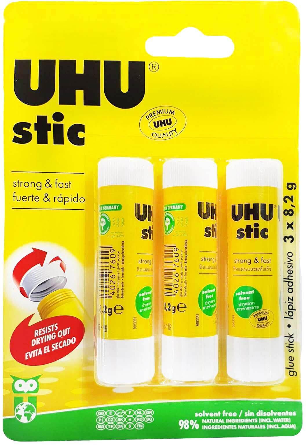 UHU Glue Stick Blister 8.2g 3
