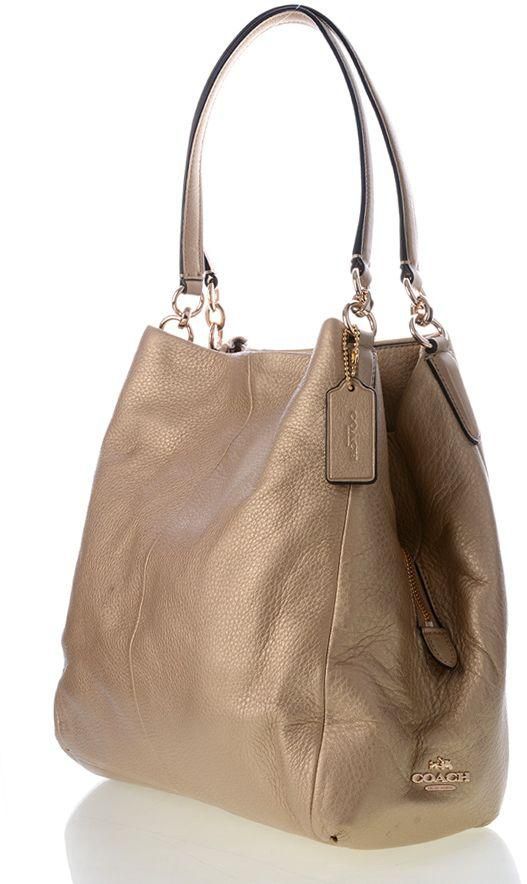 Leather Handbag for Women by Coach, Gold
