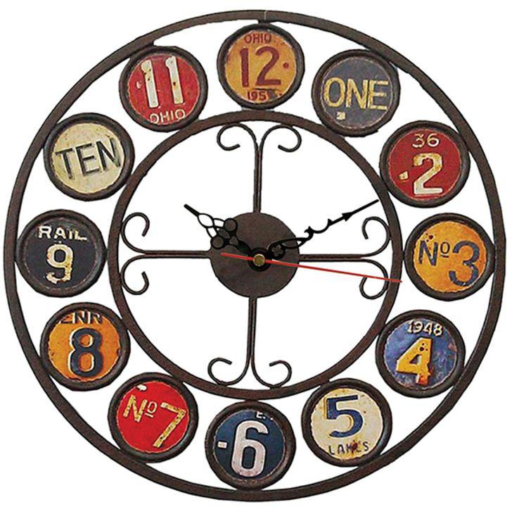 Analog Wall Clock Red/Yellow/Blue 30x30 centimeter