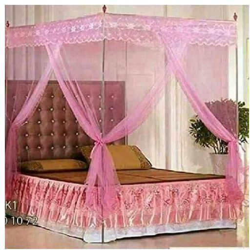Generic Mosquito Net Mosquito Net With Metallic Stand- Pink- 4*6
