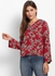 Printed V-Neck Long Sleeves Top Multicolour
