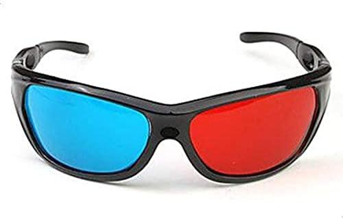 نظارات ثلاثية الابعاد بعدسات لون احمر وازرق سماوي لمؤثرات تجسيمية للصورة