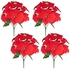 زهور البونسيتيا الحمراء الاصطناعية من ال سكاي، للكريسماس ولتزيين المنزل، 20 رأس زهور، 4 عبوات