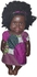 Generic 50cm African Black Silicone Baby Girl Doll - Multicolor