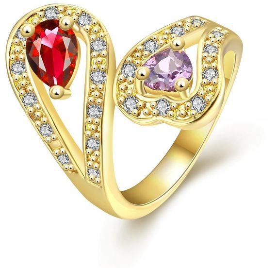 Fashion R379 Jewelry Zircon Ring - Golden