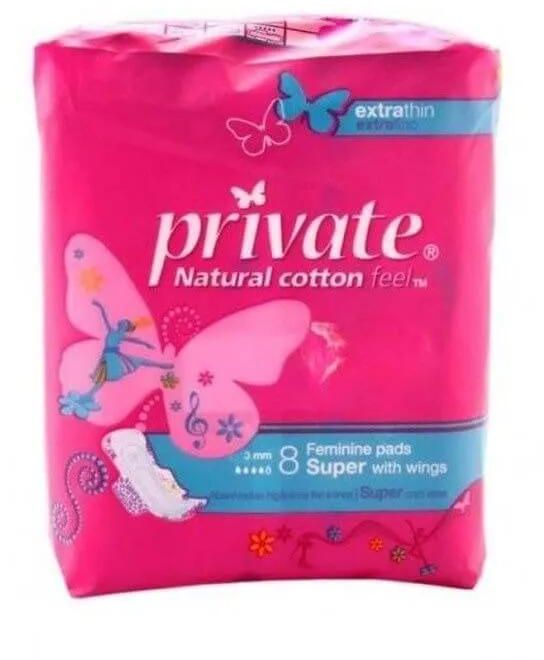 Private | Natural Cotton Super Extrathin | 8 Pads
