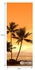 ملصق حائط ثلاثي الابعاد باب اشجار النخيل على الشاطئ وغروب الشمس