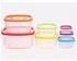 7 Peice Food Container Sett with Lid Rainbow Colours/ Plastic Transperent Kitchen Storage Containers