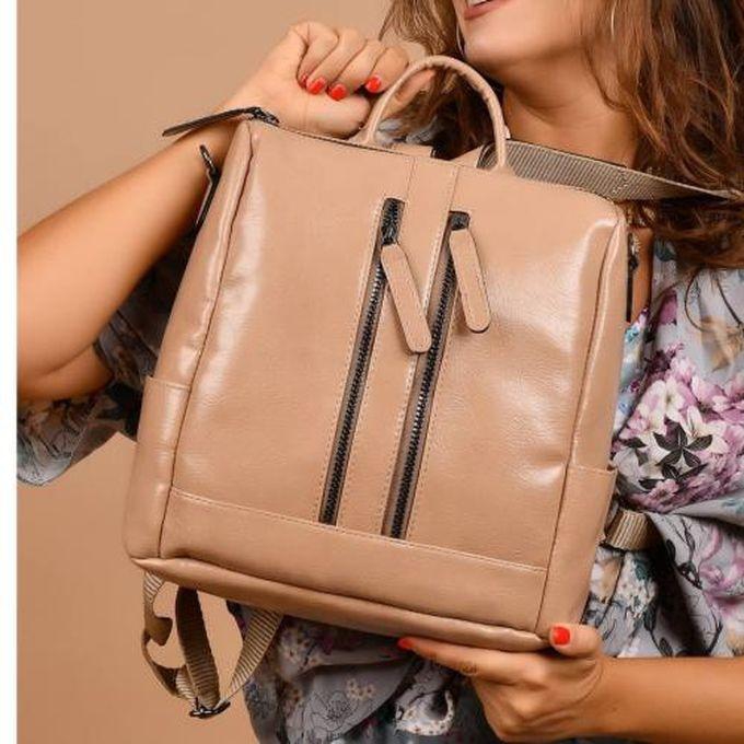 Women Hand/ Shoulder Fashion Leather BackPack Bag – Coffee
