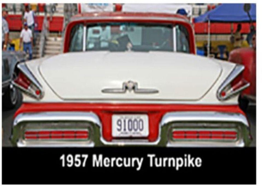 Classic Cars 1957 Mercury Turnpike Landscape Tableau 23cmx 18cm