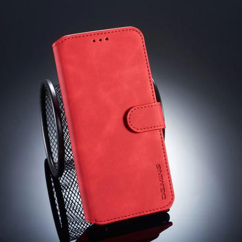 DG.MING Retro Oil Side Horizontal Flip Case For Huawei Mate 20 Lite, With Holder & Card Slots & Wallet (Red)