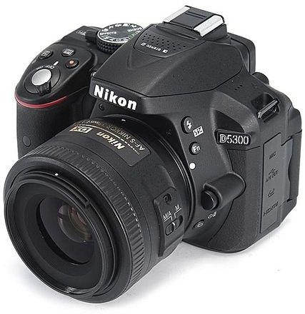 Nikon D5300 DSLR Camera Body Only + Nikon AF-P 18-55mm Lens -Black