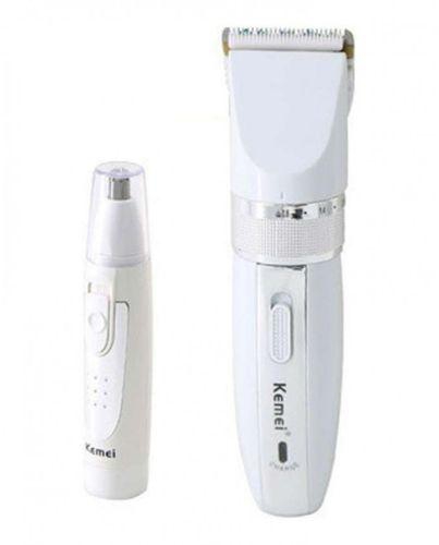 Kemei Km-2172 Rechargeable Clipper & Trimmer - White