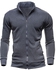 Fashion Men Casual Solid Color Cotton Jacket - Grey