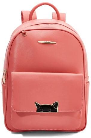 Faux Leather Backpack Red