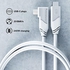 KabelDirekt – Angled USB-C Cable All-in-One, USB 3.2 Gen 2x2 – 2m (transfers data/video at 20Gbps, charges at 240W with PD3.1, functions as data cable/charging cable/monitor cable, white)