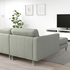 LANDSKRONA 3-seat sofa - with chaise longue/Gunnared light green/metal