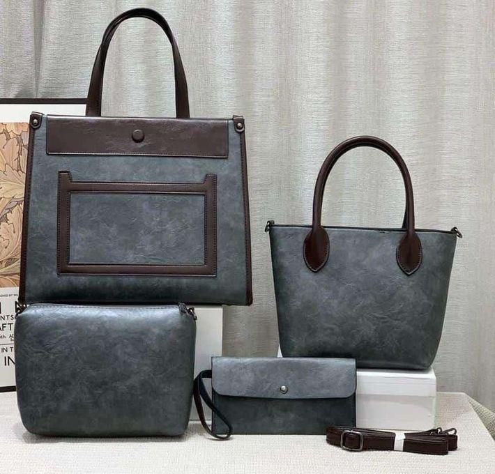 24 7 FASHION Women Best Deal 4 in 1 Set Handbags ( DARK GREY)