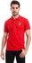 White Rabbit Stitched Chest Logo Pique Patterned Polo Shirt - Red