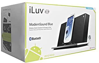 iLuv Modern Sound Blue Wireless Bluetooth Speaker Micro USB Charging Dock iMM287 