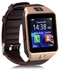 Smart Watch Digital DZ09 Smart Watch Phone for Android and Apple - Gold Brown