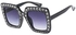 نظارة شمسية عصرية بإطار مربع مزين بكريستال لامع للنساء