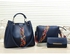 Generic 3 in 1 Women Leather Handbag Shoulder Bags (blue) .