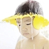 Baby shampoo cap ear protector and waterproof shower cap adjustable shampoo cap baby shower hat lovely baby sunshade bath cap yellow