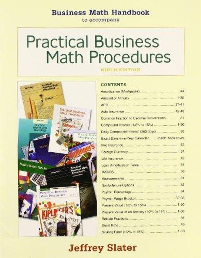 Mcgraw Hill Business Math Handbook to accompany Practical Business Math Procedures Edition ,Ed. :9