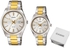Watches Set His and Her by Casio , Analog , Stainless Steel , Silver/Gold , MTP/LTP-1302SG-7AV
