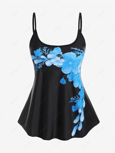 Plus Size Floral Print Padded Swim Tankini Top - 5x price from rosegal ...