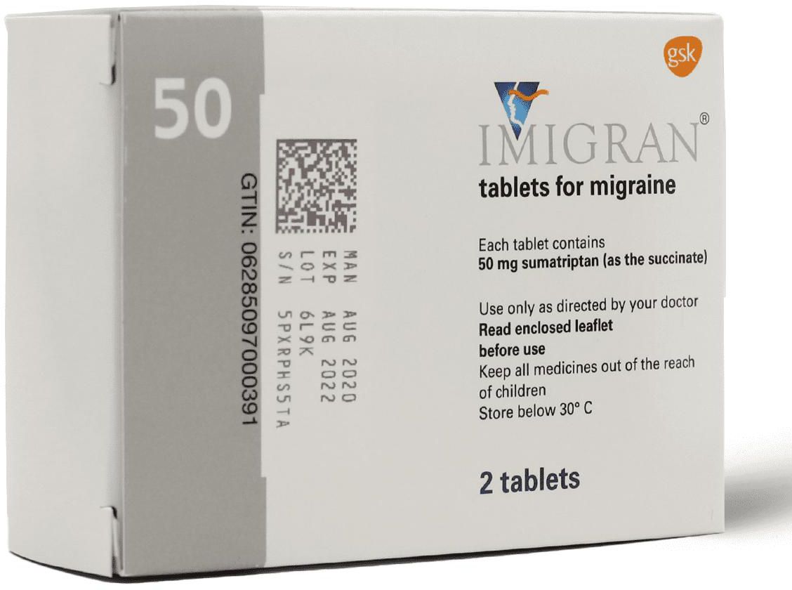 Imigran Tablet For Migrine 50 Mg - 2 Tabs