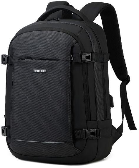 RAHALA EF91M 15.6-inch Casual Laptop Fashion Business Outdoor Large Capacity Backpack Bag, Black