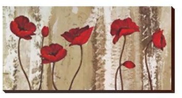Decorative Wall Painting With Frame Beige/Red 99x29centimeter