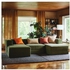 JÄTTEBO 3,5-seat mod sofa w chaise longues, armrests Samsala/dark yellow-green - IKEA