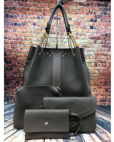 Fashion Women's Fashion Leather Shoulder Bags Buns Ladies Handbag 4 in 1