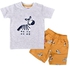 SmartBaby Baby Boys T-Shirt With Bermuda Set, Grey/Mustard-MCGSS2210841