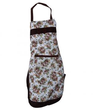 Durable Kitchen Cooking Water Resistant Flower Lace Women Lady Apron Brown One Size