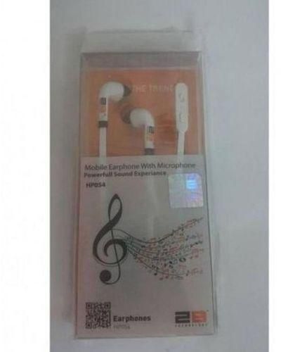 2B Earphone With In-line Mic - White