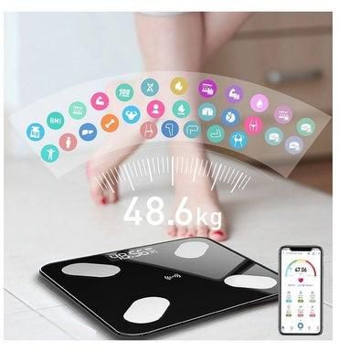 Smart Bluetooth Weight and Body Fat Measurement Health Scale Black/White 29.50 x 29.50 x 5cm