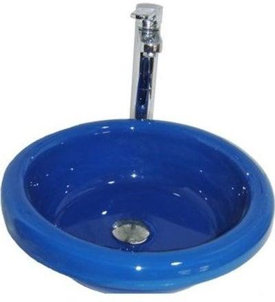 حوض غسل اليدين بتصميم من الزجاج المزخرف دون خلاط أزرق 5كيلوجرام