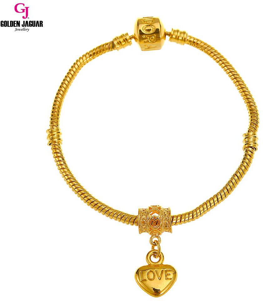 GJ Jewelry Emas Korea Charm Bracelet -  Simple Love PDR0004