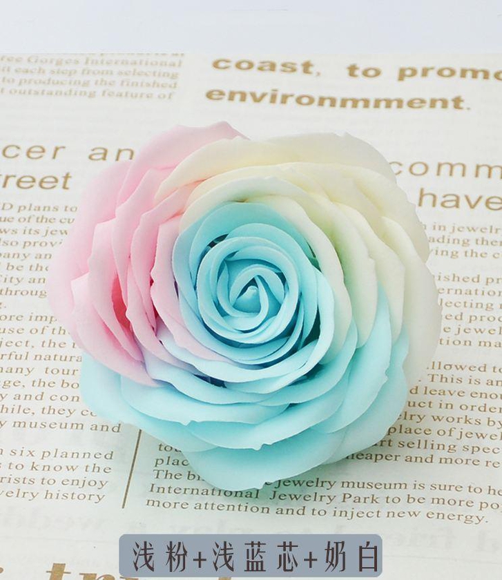Lsthometrading 1Pc Colorful Soap Rose Decorative Flowers Soap Flower Petal Wedding Favors Valentine's Day Gift Rainbow Rose Bouquet
