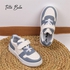 Flat Sneaker Shoes Casual For Kids - White & Light Blue