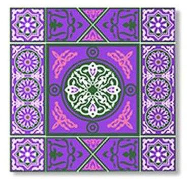 Decorative Painting With Frame Purple/White/Black 30x30centimeter