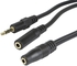 Monoprice Audio Cable for iPad and smartphones TRRS Male to 1/8 TS female input and 1/8 TRS female output 1 Foot