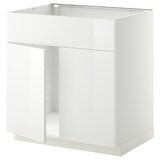 METOD Base cabinet f sink w 2 doors/front, white/Ringhult white, 80x60 cm - IKEA