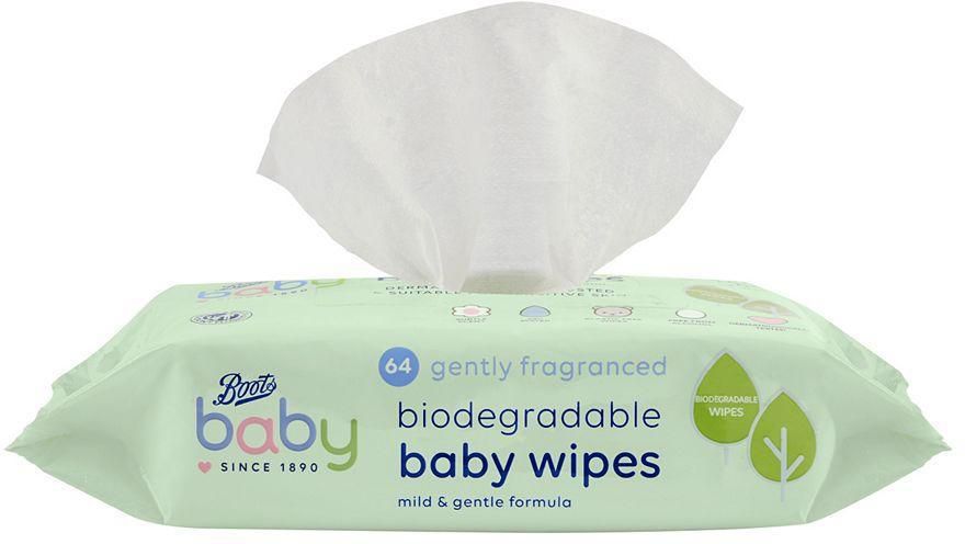 Boots Fragrance Free Biodegradable Baby Wipes 1 Pack - 64wipes
