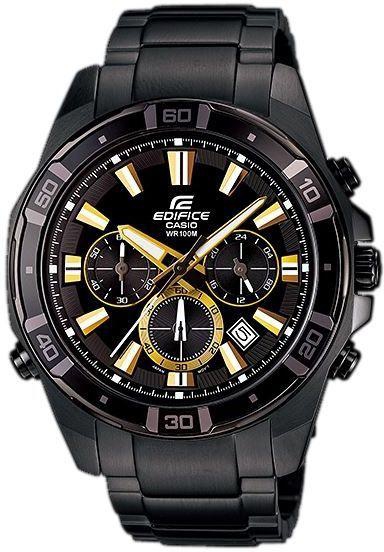 Casio Edifice Men's Black Chronograph Dial Stainless Steel Band Watch [EFR-534BK-1AV]
