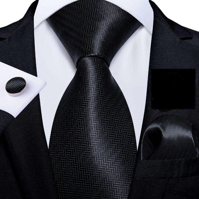 Fashion Black plain necktie